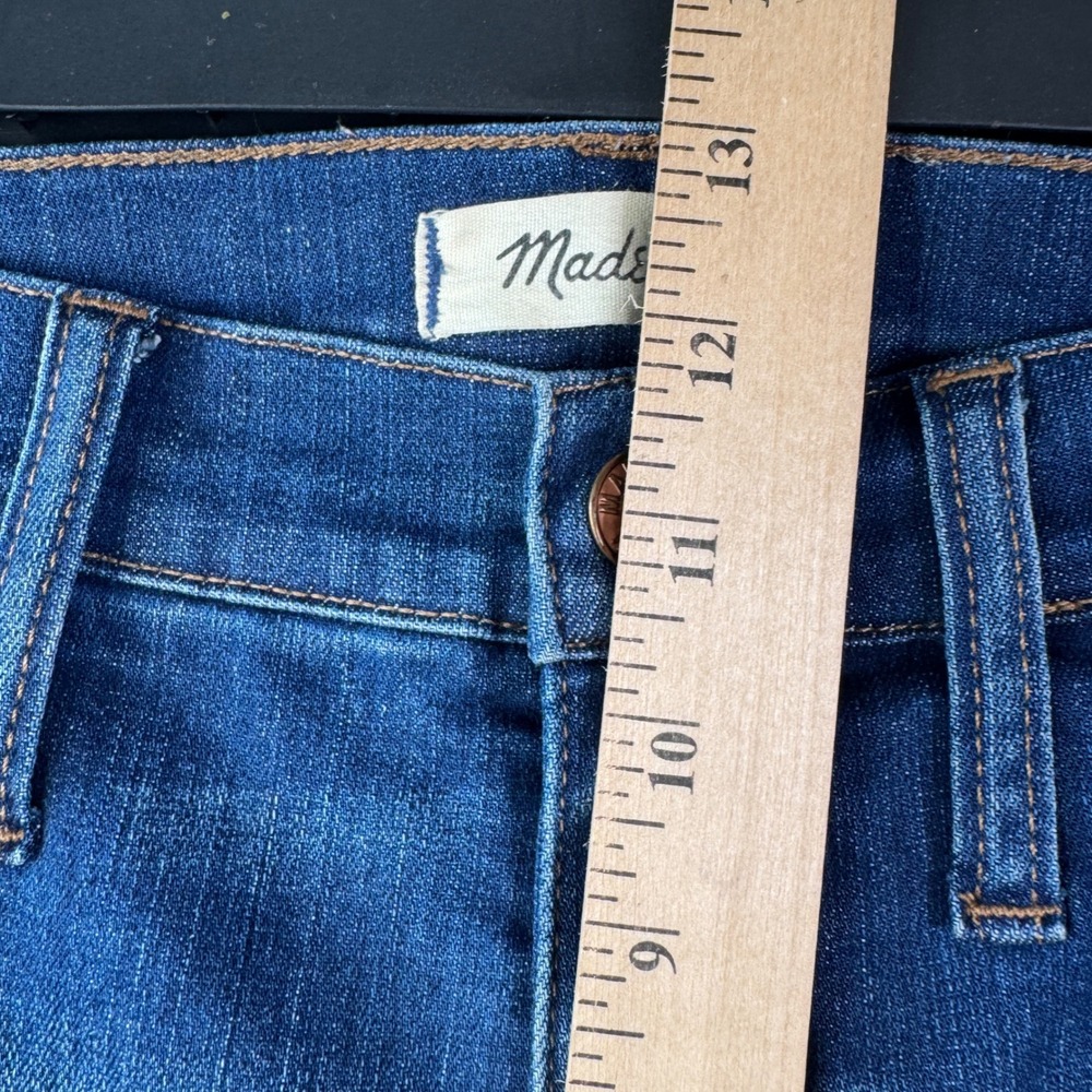 Madewell Cali Demi Boot Jeans Medium Wash High Rise Raw Hem Size 31 Stretch boho - Picture 5 of 10